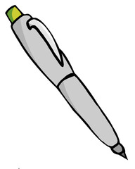 pen with grey color. pen cartoon character. pen for decoration element