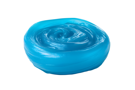 vibrant blue slime toy  isolated on white background