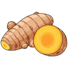 Mango Ginger Turmeric Root Botanical Vector