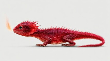 Fiery lizard in profile