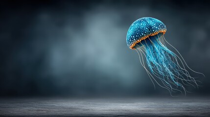 Floating jellyfish, dark background