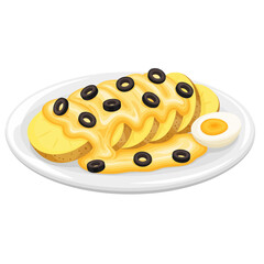 Papas a la Huancaina Peruvian Food Icon Vector