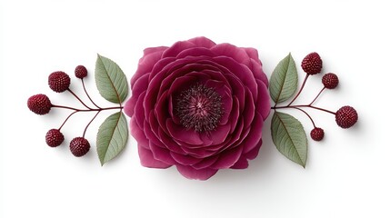 Floral arrangement, deep pink rose