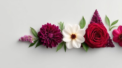 Floral arrangement on a light gray background