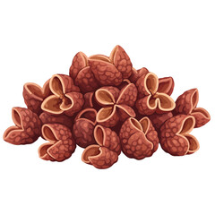 Vibrant illustration of Sichuan peppercorns, a traditional Chinese spice known for its unique citrus notes and numbing sensation, in a pile of dried pods