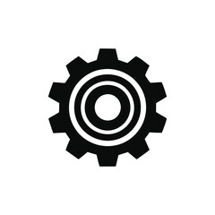 Obraz premium A black and white gear icon vector