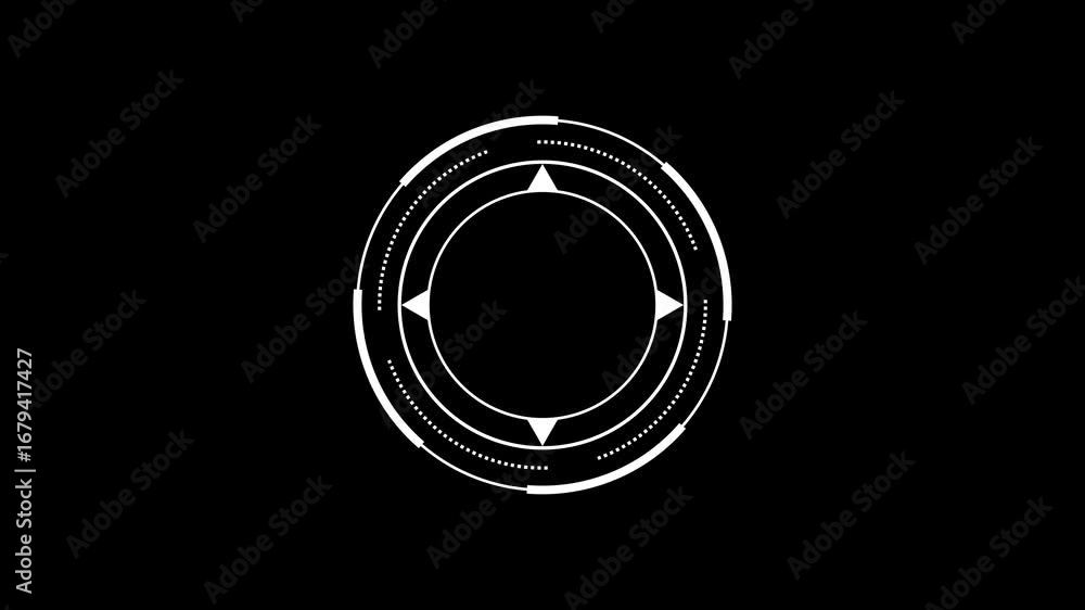 Poster futuristic circular interface element with directional indicators