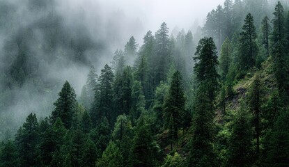 Misty mountain forest