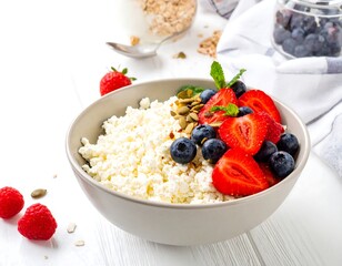 Yogurt parfait with berries and nuts