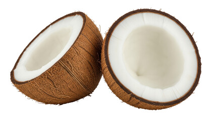 Isolated Half Coconut