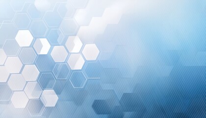 futuristic blue and white hexagon geometric pattern with transparent layered shapes for modern technology background or digital presentation