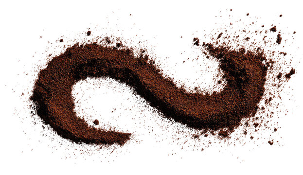 Brown powder swirling in an infinity symbol - Powered by Adobe