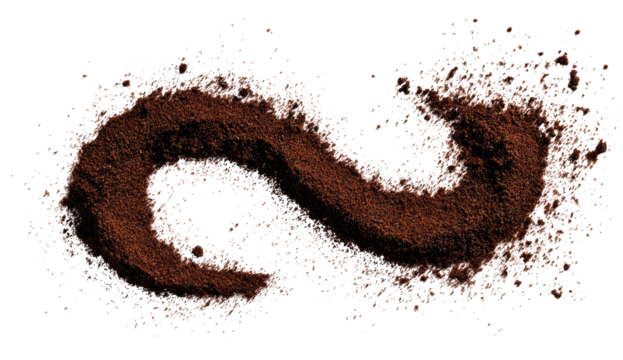 Brown powder swirling in an infinity symbol