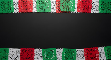 Mexican papel picado banner decoration for festive occasions