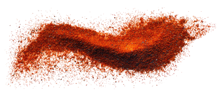 Abstract image of a reddish-brown substance, speckled with smaller particles, forming a textured, irregular shape
