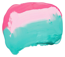 PNG Teal mix pink abstract shape paint white background creativity.
