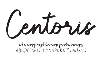 Centoris Signature Font Uppercase Lowercase And Number. Script Font Calligraphy Logotype  elegant Font Type Font lettering handwritten. vector illustration  
