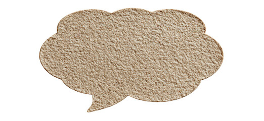 Beige textured speech bubble graphic