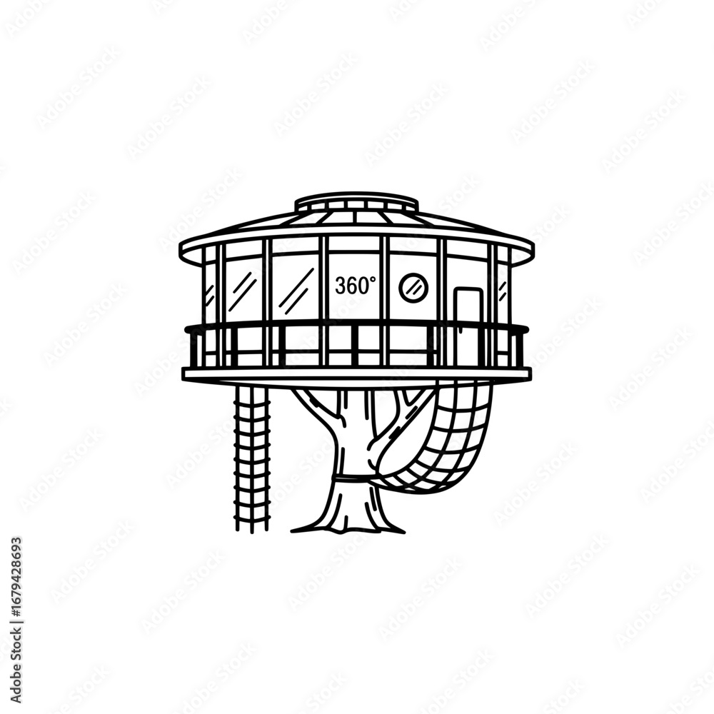 Poster Treehouse with transparent background