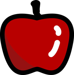red apple icon illustration with stroke