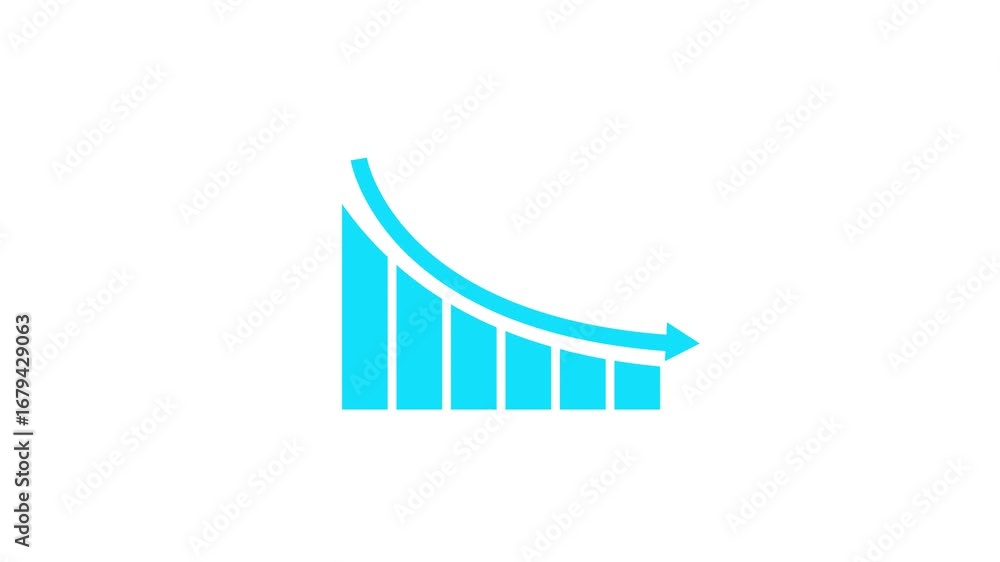 Poster abstract business graph arrow pointing downwards against a dark background .economic decline and fin