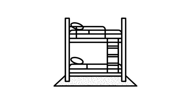 Bunk bed with transparent background