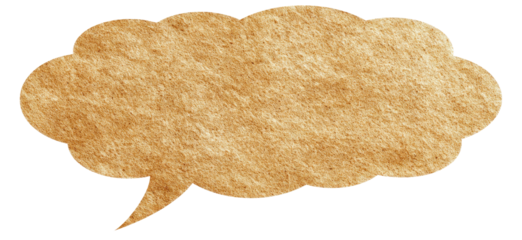 Light brown textured speech bubble