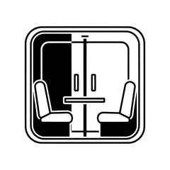 Obraz premium Train compartment with transparent background