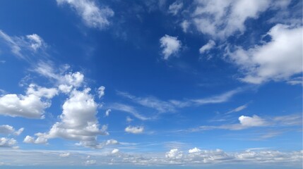 Fototapeta premium Horizon with Blue Sky and Clouds