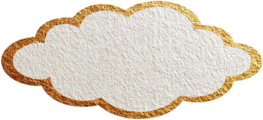 Gold-rimmed cream cloud shape