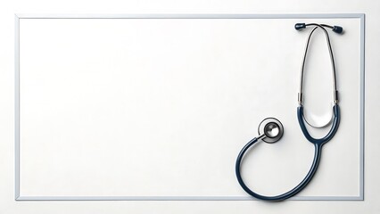 Stethoscope on white background for medical presentations. Ideal for doctors office brochures or healthcare websites and blogs.