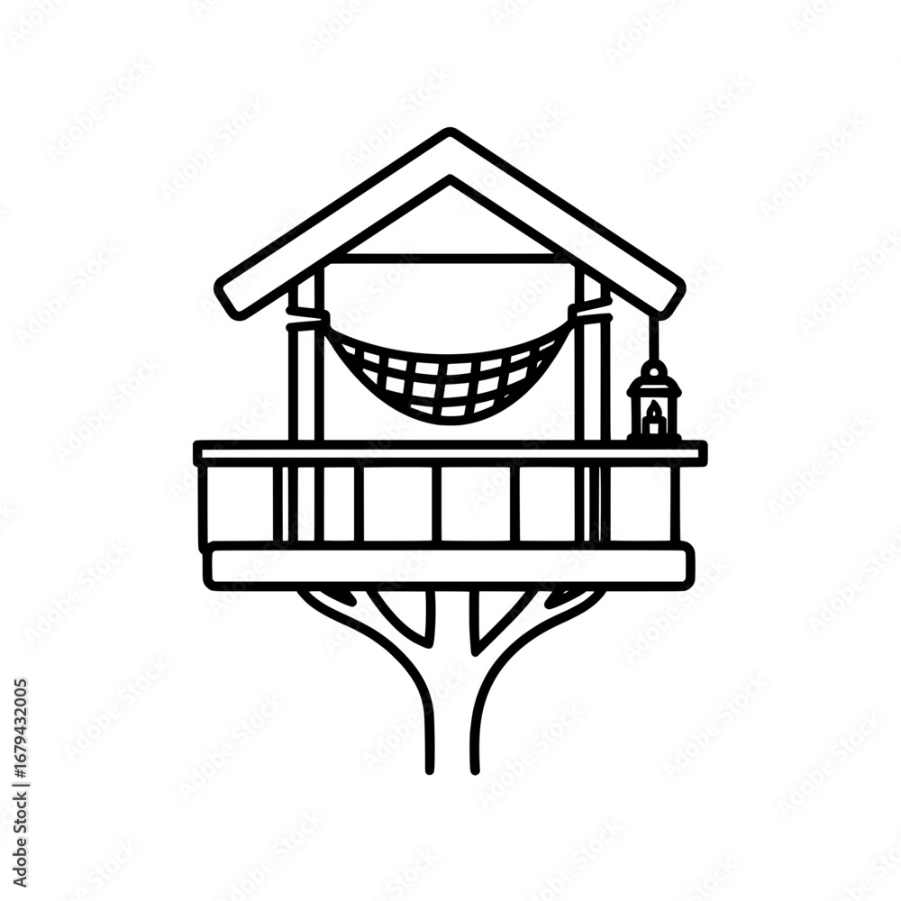 Poster treehouse with transparent background