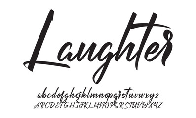 Laughter Signature Elegant Branding Typeface. Handwritten Script Editable Text Effect Template . vector illustration 

