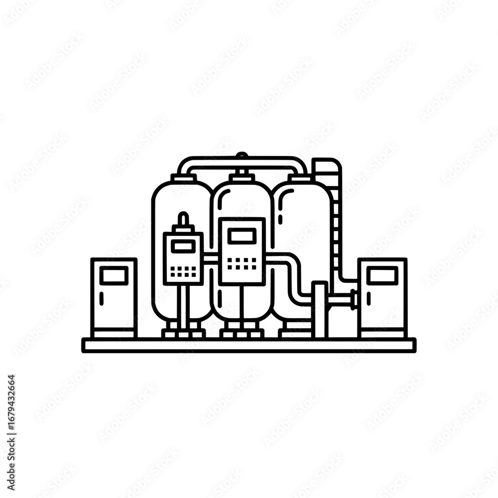 Poster factory machinery with transparent background