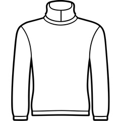 Minimalist Turtleneck Sweater Outline
