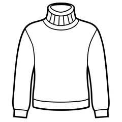 Minimalist Turtleneck Sweater Outline