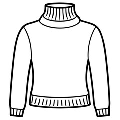 Minimalist Turtleneck Sweater Outline