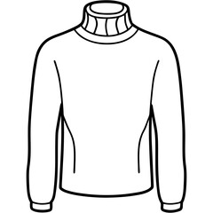 Minimalist Turtleneck Sweater Outline