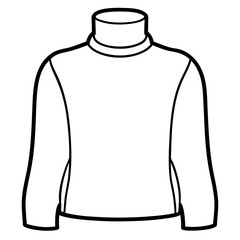Minimalist Turtleneck Sweater Outline