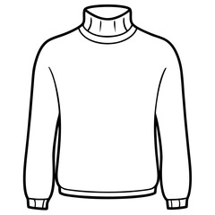 Minimalist Turtleneck Sweater Outline