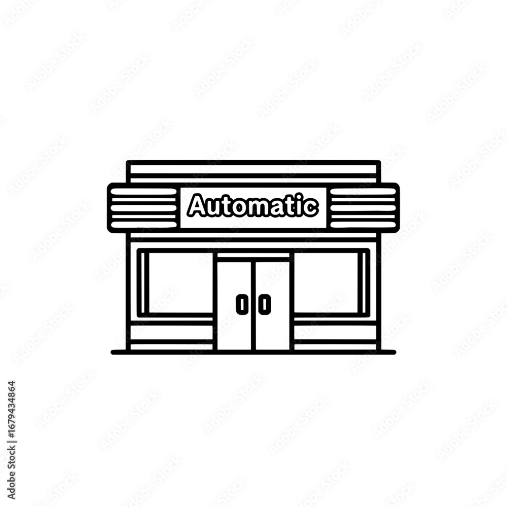 Poster Automatic storefront with transparent background