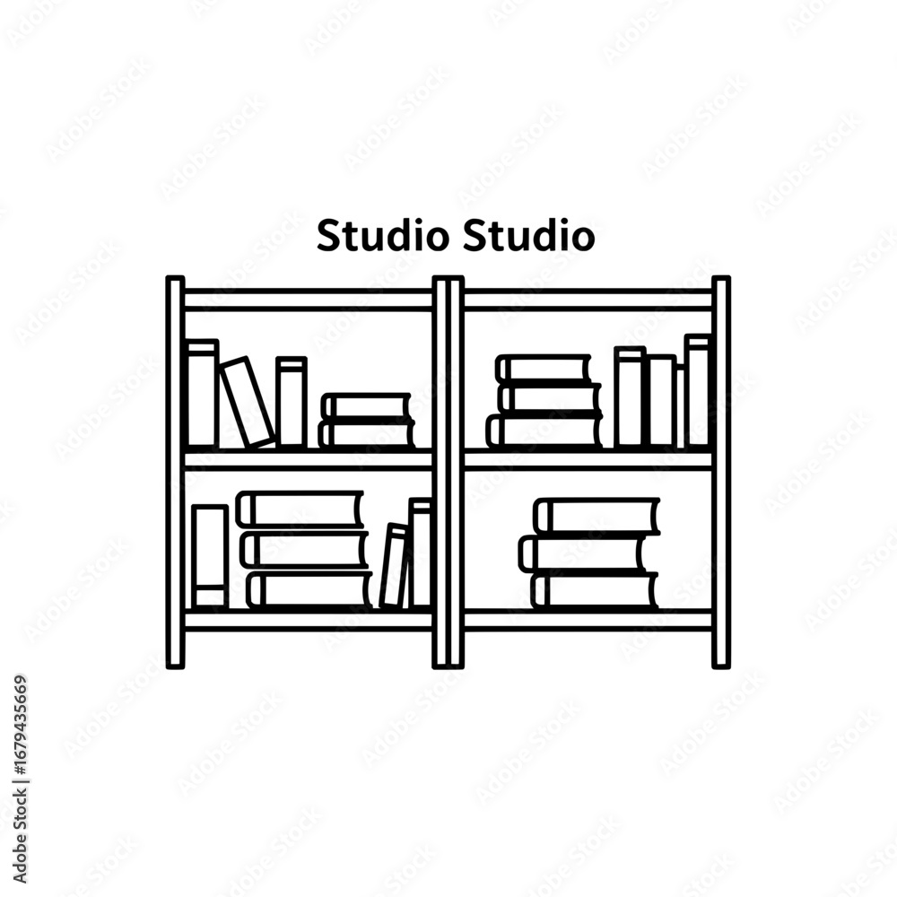 Poster bookshelf with transparent background