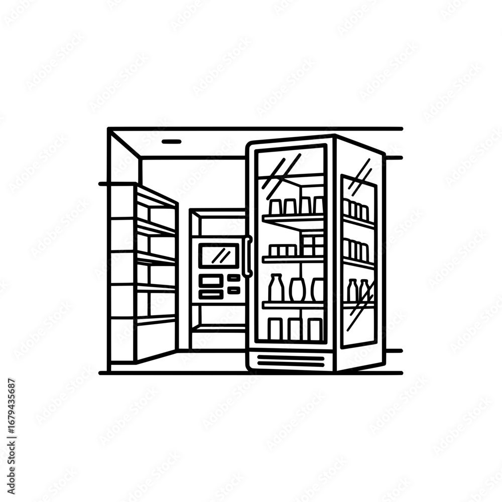 Poster store shelf with transparent background
