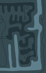 Minimal abstract image for printing. Picture for modern interiors. The picture is painted by hand on a tablet. © neurostructure
