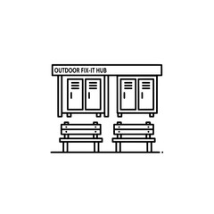 Outdoor fix-it hub with transparent background