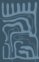 Minimal abstract image for printing. Picture for modern interiors. The picture is painted by hand on a tablet. © neurostructure
