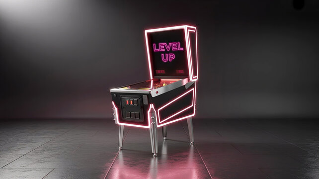 Retro neon pinball arcade game - Powered by Adobe