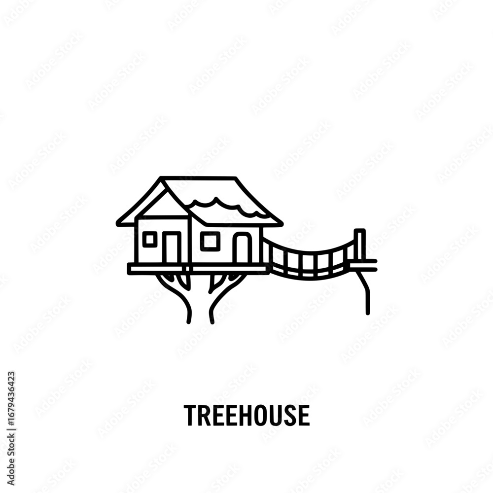 Poster treehouse with transparent background