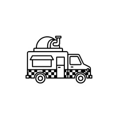 Ice cream truck outline with transparent background