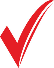 Minimalist Red Check Mark Icon Vector. © Wesly